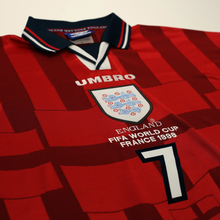 Load image into Gallery viewer, 1997/99 Beckham #7 England Vintage Umbro Away Football Shirt (XL) WC 19986