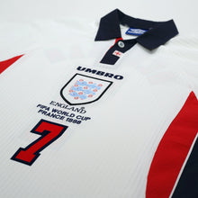 Load image into Gallery viewer, 1997/99 Beckham #7 England Vintage Umbro Home Football Shirt (L/XL) WC 19984