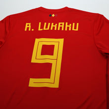 Load image into Gallery viewer, 2018/19 Lukaku #9 Belgium Home Football Shirt (L) World Cup 20189