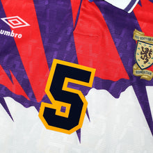Load image into Gallery viewer, 1991/93 McCoist #5 Scotland Vintage Umbro Away Football Shirt (L) Euro 929