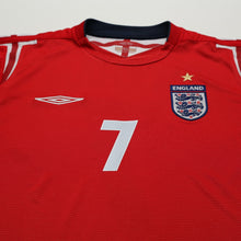 Load image into Gallery viewer, 2004/06 Beckham #7 England Vintage Umbro Away Football Shirt (M) EURO 20043
