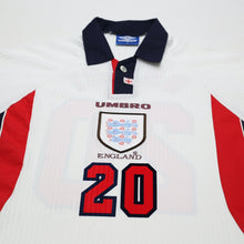 Load image into Gallery viewer, 1997/99 Owen #20 England Vintage Umbro Home Football Shirt (M) WC 19983