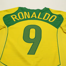 Load image into Gallery viewer, 2004/06 Ronaldo #9 Brazil Vintage Nike Home Football Shirt (L) Total 9010
