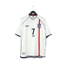 Load image into Gallery viewer, 2001/03 Beckham #7 England Vintage Umbro Home Greece Football Shirt (XL)0
