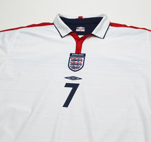 Load image into Gallery viewer, 2003/05 Beckham #7 England Vintage Umbro Home Football Shirt (XL) EURO 20042