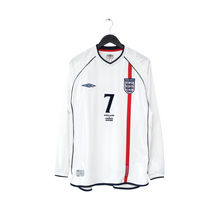 Load image into Gallery viewer, 2001/03 BECKHAM #7 England Vintage Umbro L/S Home Greece Football Shirt (L)0