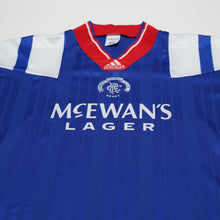 Load image into Gallery viewer, 1992/94 McCoist #9 Rangers Vintage adidas Equipment Home Football Shirt (L)3