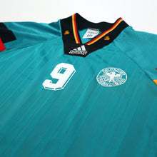 Load image into Gallery viewer, 1992/94 Voller #9 Germany Vintage adidas Away Football Shirt (L) EURO 924