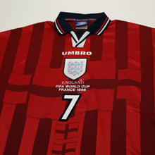 Load image into Gallery viewer, 1997/99 Beckham #7 England Vintage Umbro Away Football Shirt (XL) WC 19982