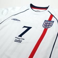 Load image into Gallery viewer, 2001/03 BECKHAM #7 England Vintage Umbro L/S Home Greece Football Shirt (S)4