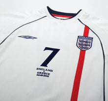 Load image into Gallery viewer, 2001/03 BECKHAM #7 England Vintage Umbro Home Greece Football Shirt (S) WC 2002