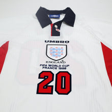 Load image into Gallery viewer, 1997/99 Owen #20 England Vintage Umbro Home Football Shirt (L/XL) WC 1998