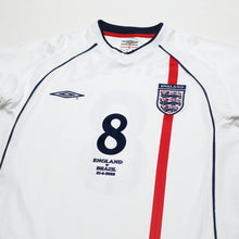 Load image into Gallery viewer, 2001/03 Scholes #8 England Vintage Umbro Home Football Shirt (M) Brazil 2002 WC2
