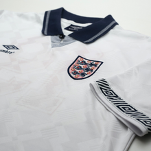 Load image into Gallery viewer, 1990/92 Gascoigne #19 England Retro Umbro Home Football Shirt (L) Italia 906