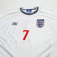 Load image into Gallery viewer, 1999/01 Beckham #7 England Vintage Umbro Home Football Shirt (XL/XXL) Euro 20002