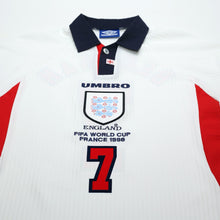 Load image into Gallery viewer, 1997/99 Beckham #7 England Vintage Umbro Home Football Shirt (L/XL) WC 19983