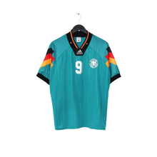 Load image into Gallery viewer, 1992/94 Voller #9 Germany Vintage adidas Away Football Shirt (L) EURO 921