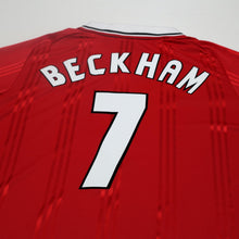 Load image into Gallery viewer, 1999 Beckham #7 Manchester United adidas Icons L/S Treble Football Shirt (L/XL)9