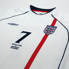 Load image into Gallery viewer, 2001/03 Beckham #7 England Vintage Umbro Home Greece Football Shirt (XL)4