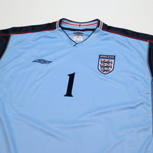 Load image into Gallery viewer, 2002/03 Seaman #1 England Vintage Umbro GK Football Shirt (XXL) 2002 WC2