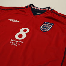 Load image into Gallery viewer, 2002/04 Scholes #8 England Vintage Umbro Away Football Shirt (L) Argentina WC4