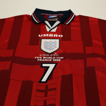 Load image into Gallery viewer, 1997/99 Beckham #7 England Vintage Umbro Away Football Shirt (XL) WC 19983