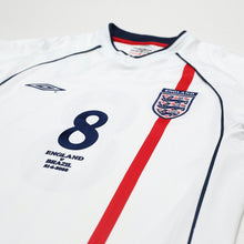 Load image into Gallery viewer, 2001/03 Scholes #8 England Vintage Umbro Home Football Shirt (M) Brazil 2002 WC4