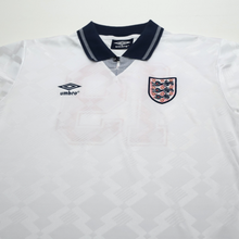 Load image into Gallery viewer, 1990/92 Gascoigne #19 England Retro Umbro Home Football Shirt (L) Italia 902