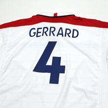 Load image into Gallery viewer, 2003/05 Gerrard #4 England Vintage Umbro Home Football Shirt (XL) EURO 20049