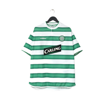 Load image into Gallery viewer, 2003/04 LARSSON #7 Celtic Vintage Umbro European Home Football Shirt (XL)