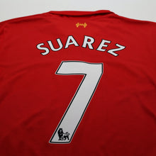 Load image into Gallery viewer, 2012/13 Suarez #7 Liverpool Vintage Warrior L/S Home Football Shirt (L)11