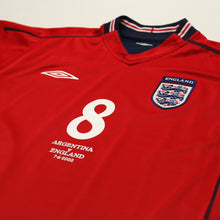 Load image into Gallery viewer, 2002/04 Scholes #8 England Vintage Umbro Away Football Shirt (M) Argentina WC4