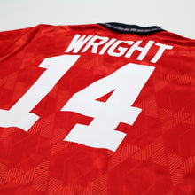 Load image into Gallery viewer, 1990/93 Wright #14 England Vintage Umbro Away Football Shirt (M) US Cup 9310