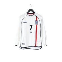 Load image into Gallery viewer, 2001/03 Beckham #7 England Vintage Umbro L/S Home Greece Football Shirt (S)0