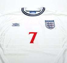 Load image into Gallery viewer, 1999/01 BECKHAM #7 England Vintage Umbro Home Football Shirt (XL) Euro 2000