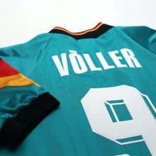 Load image into Gallery viewer, 1992/94 Voller #9 Germany Vintage adidas Away Football Shirt (L) EURO 9216