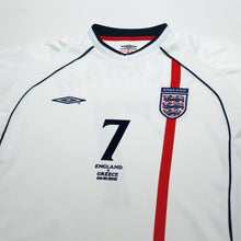 Load image into Gallery viewer, 2001/03 Beckham #7 England Vintage Umbro Home Greece Football Shirt (XL)2