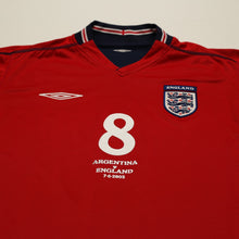 Load image into Gallery viewer, 2002/04 Scholes #8 England Vintage Umbro Away Football Shirt (M) Argentina WC4