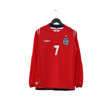 Load image into Gallery viewer, 2004/06 Beckham #7 England Vintage Umbro LS Away Football Shirt (S) EURO 20041