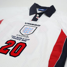 Load image into Gallery viewer, 1997/99 Owen #20 England Vintage Umbro Home Football Shirt (L/XL) WC 1998
