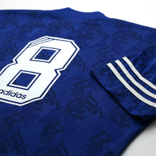 Load image into Gallery viewer, 1995/96 Gascoigne #8 Rangers Vintage adidas Home Football Shirt (L)13