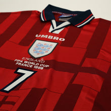 Load image into Gallery viewer, 1997/99 Beckham #7 England Vintage Umbro Away Football Shirt (XL) WC 19984