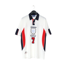 Load image into Gallery viewer, 1997/99 Beckham #7 England Vintage Umbro Home Football Shirt (L/XL) WC 19981