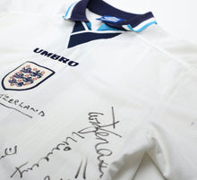 Load image into Gallery viewer, 1995 ENGLAND Vintage Umbro Home MATCH WORN/ISSUED/SIGNED Football Shirt (XL)