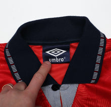 Load image into Gallery viewer, 1990/92 GASCOIGNE #19 England Retro Umbro Away Football Shirt (S) Italia 90
