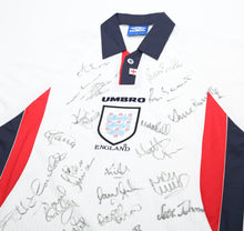 Load image into Gallery viewer, 1997/99 ENGLAND U21'S Vintage Umbro Home SIGNED Football Shirt (L) BNWOT