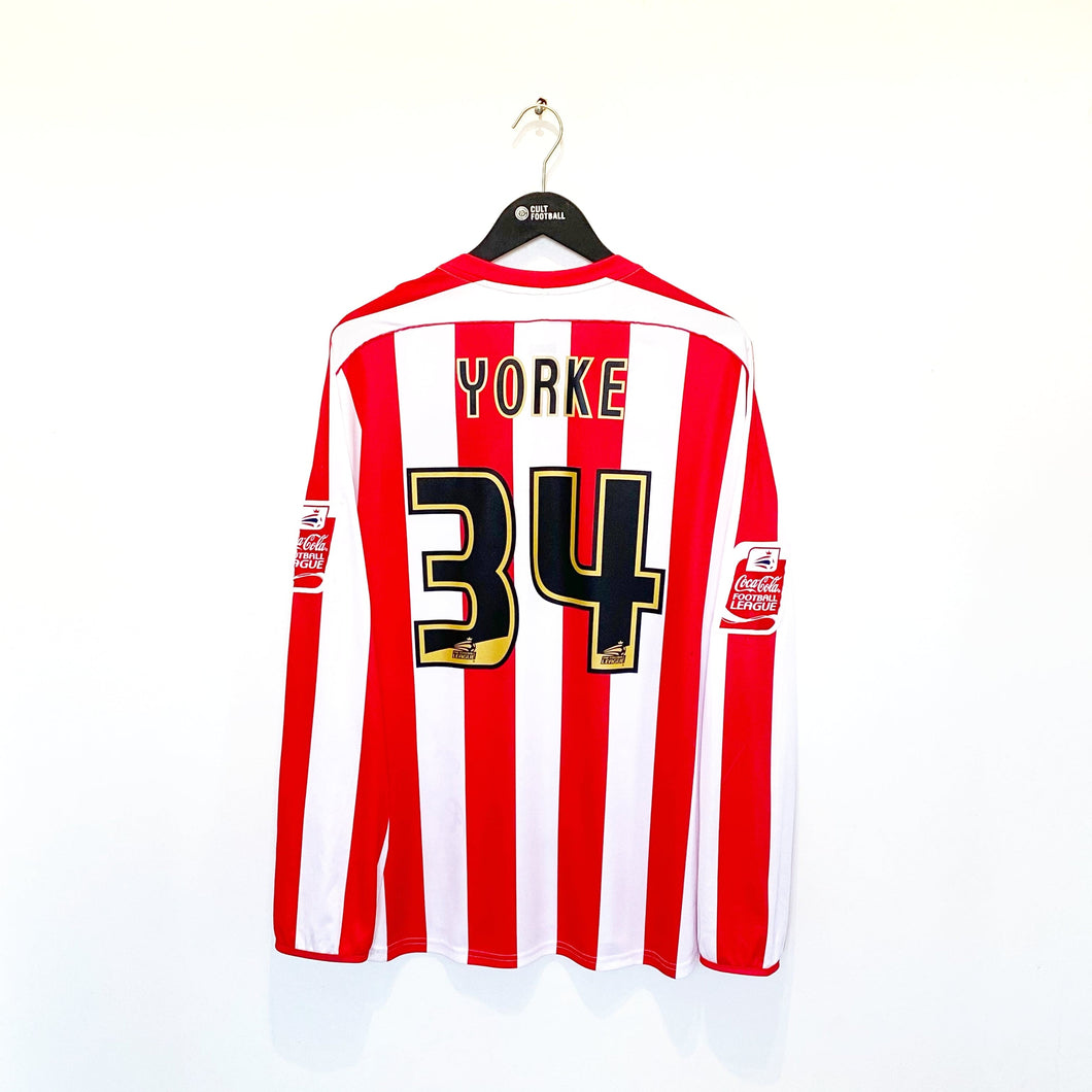 2006/07 YORKE #34 Sunderland Vintage Lonsdale Football Shirt (XL) Signed Issued