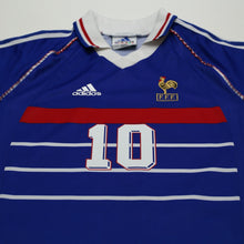 Load image into Gallery viewer, 1998/00 Zidane #10 France Vintage adidas Home Football Shirt (S) World Cup 983
