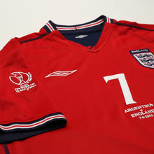 Load image into Gallery viewer, 2002/04 Beckham #7 England Vintage Umbro Away Football Shirt (M) Argentina WC6
