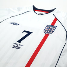 Load image into Gallery viewer, 2001/03 BECKHAM #7 England Vintage Umbro L/S Home Greece Football Shirt (L)4
